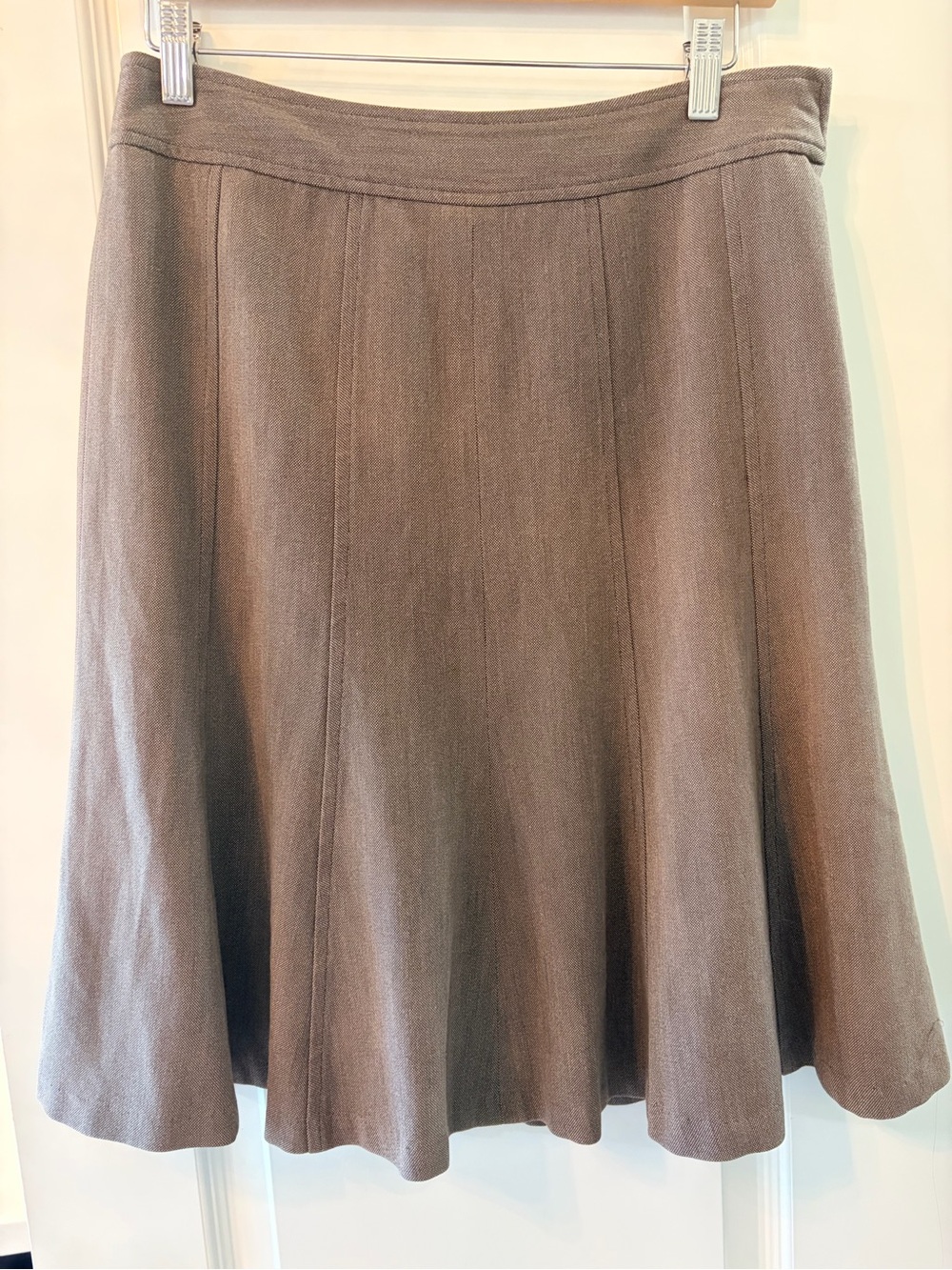 Ann Taylor Taupe A-Line Panel Skirt